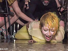 Part 1 - Spanish Slut is disgraced like a pig!Nerea Falco is ready to be disgraced. But little does she know Max Cortes & Liz Rainbow are there to turn this slut into a fuck pig! Suspended in rope bondage, Max & Liz both take turns aggressively slapping the fuck out of Nerea Falco until she learns how to properly squeal like a pig. Once they let her down, she is then made to worship & lick Liz's sexy high heals & feet. Every good pig needs an anal tail, which is shoved down this sluts tight ass hole. She is then made to crawl on her hands & knees in front of a crowded park.Part 2 - Spanish Bar turns into a Filthy Fuck Party!Nerea is dragged into a filthy bar & is soaked in freezing cold water. She is then made to lick up & scrub clean the dirty floors with her body & tongue. The bar goes wild! Patrons get their horny hands all over these sluts. Even Liz gets her clothes torn off & gets into the action! Ass eating, hair pulling, face spitting, aggressive deep throat, hard anal, this bar gets it all! Dicks are pulled out & sucked off, lesbian tits come out & get slapped! Champagne is sprayed over everyone! Finally Nerea is drenched in thick cum, while a hot bar patron wipes it all over her filthy face. Part 1 - Spanish Slut is disgraced like a pig!Nerea Falco is ready to be disgraced. But little does she know Max Cortes & Liz Rainbow are there to turn this slut into a fuck pig! Suspended in rope bondage, Max & Liz both take turns aggressively slapping the fuck out of Nerea Falco until she learns how to properly squeal like a pig. Once they let her down, she is then made to worship & lick Liz's sexy high heals & feet. Every good pig needs an anal tail, which is shoved down this sluts tight ass hole. She is then made to crawl on her hands & knees in front of a crowded park.Part 2 - Spanish Bar turns into a Filthy Fuck Party!Nerea is dragged into a filthy bar & is soaked in freezing cold water. She is then made to lick up & scrub clean the dirty floors with her body & tongue. The bar goes wild! Patrons get their horny hands all over these sluts. Even Liz gets her clothes torn off & gets into the action! Ass eating, hair pulling, face spitting, aggressive deep throat, hard anal, this bar gets it all! Dicks are pulled out & sucked off, lesbian tits come out & get slapped! Champagne is sprayed over everyone! Finally Nerea is drenched in thick cum, while a hot bar patron wipes it all over her filthy face.