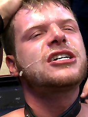 The BIP crew is at San Francisco's Dore Alley Fair performing demos for the crowd. When Brian Bonds is picked from the crowd the guys strip him down to his underwear as he's bound in front of everyone. Brian's eyes are blindfolded as we attach clamps and clothespins all over his torso. The bound stud screams to the cheers of the crowd as we whack each clothespin off with the crop. Brian's made to crawl on his hands and knees as bottles are tied to his balls for him to drag around. The guys find a sex shop to take Brian back to, where they make him lick leather boots and suck cock. Everyone in the store gathers round as Brian is passed around like a fuck doll, screaming out to the people on the street how much of a cock hungry whore he is. Brian's brought to his knees as the horny crowd blows their load all over his face. The BIP crew is at San Francisco's Dore Alley Fair performing demos for the crowd. When Brian Bonds is picked from the crowd the guys strip him down to his underwear as he's bound in front of everyone. Brian's eyes are blindfolded as we attach clamps and clothespins all over his torso. The bound stud screams to the cheers of the crowd as we whack each clothespin off with the crop. Brian's made to crawl on his hands and knees as bottles are tied to his balls for him to drag around. The guys find a sex shop to take Brian back to, where they make him lick leather boots and suck cock. Everyone in the store gathers round as Brian is passed around like a fuck doll, screaming out to the people on the street how much of a cock hungry whore he is. Brian's brought to his knees as the horny crowd blows their load all over his face.